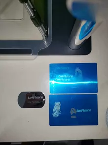 Fiber optic metal desktop marking machine, laser engraving m - Photo taken in person